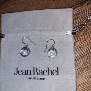 Women's 925 Sterling Silver Dangle  Drop Earrings With A Fresh Water White Pearl